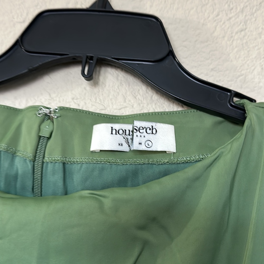 HOUSE OF CB 'Filomena' Olive Boat‎ Neck Maxi Dress NWOT size L - Picture 4 of 12
